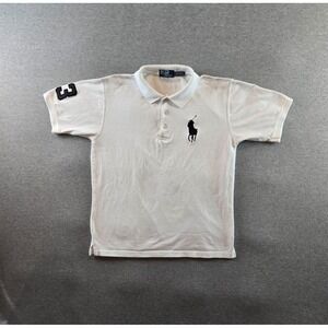 Vintage Polo Ralph Lauren Polo Shirt Mens Medium White Big Pony Chief Keef 90's